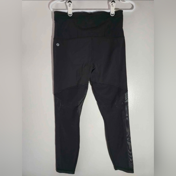 lululemon athletica Pants - Lululemon Leggings – Size 8 – Black Mesh Panel High Waist – Athleisure Fit